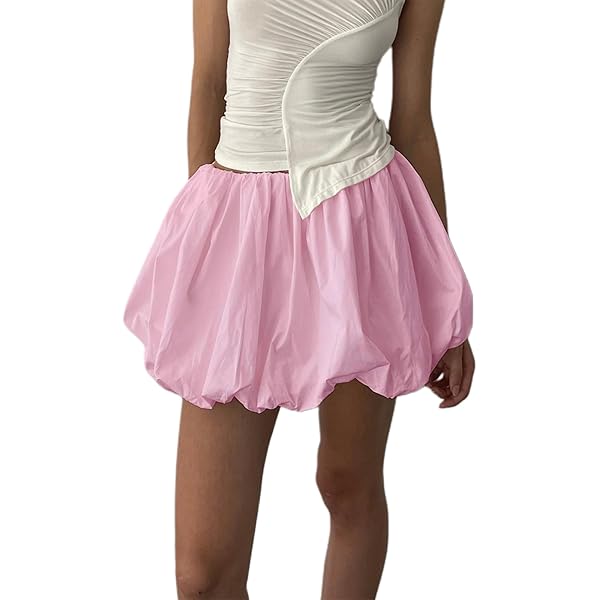 Amazon.com: Muineobuka Women Girls Bubble Mini Skirt Low Waist