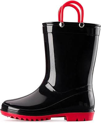 girls black rain boots
