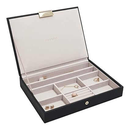 Laundry Storage Organisation Stackers Black Lidded Mini