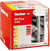 fischer SX Plus Expansion Wall Plug 8mm x 65mm Pack of 50