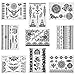 ABOAT Pack of 9 Sheets Henna Temporary Tattoo Black Art Sticker