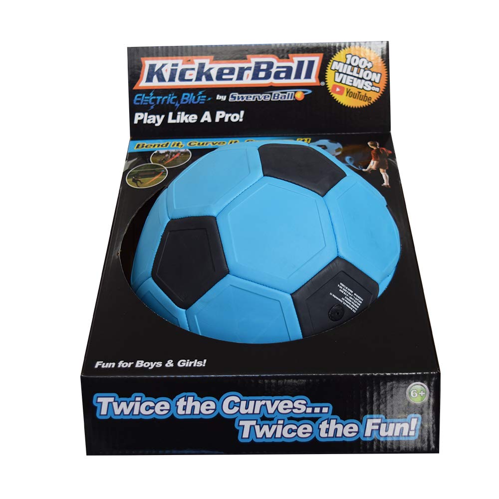 Kickerball By Swerve Ball Play Like A Pro Bend It Curve It Swerve It Children's Football (Electric Blue)