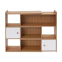LOHISHILO 3 Tier Bookshelf Tall Bookcase Storage