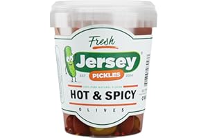 Jersey Pickles – Hot Mix Olives Combo – Olives Stuffed – Hand-Stuffed Gourmet Olives with Premium Fillings for Snacks, Charcuterie & Cocktails (Quart)