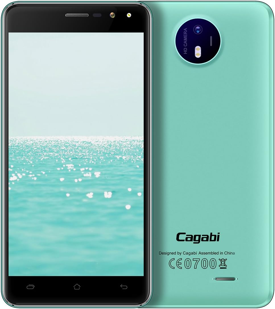 UK SIM-Free Cheap Smartphone, Cagabi One with Android 6.0 5.0 Inch HD Screen MTK6580 1.3GHz Quad Core 1GB RAM+8GB ROM 8MP+5MP Dual Cameras, Dual SIM, 2200mAh WiFi GPS OTA 3G Unlocked - Green