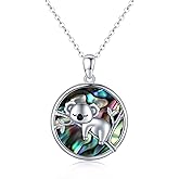 JUSTKIDSTOY Koala Necklace 925 Sterling Silver Cute Animal Koala Bear Jewelry Koala Gifts for Women Girls Animal Lovers