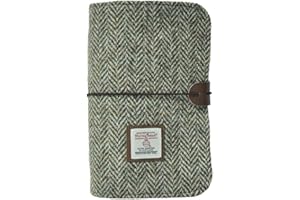 TAILORMAP Harris Tweed A6 Notebook Binder 6 Ring, Wool Fabric Soft Cover Refillable A6 Binder, 80 Pages for A6 Refill Paper and A6 Planner Inserts, Notebook Journals for Writing, A6 Size 80 Pages (Black)