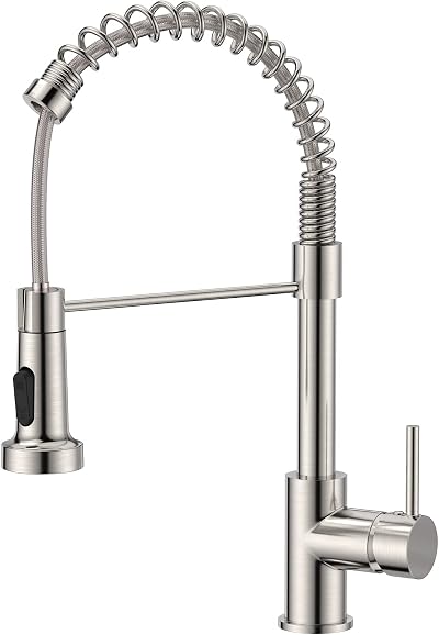 FORIOUS Kitchen Tap Spring Kitchen Sink Mixer High Arc 360 Swivel