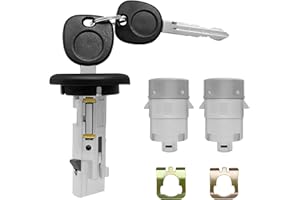DUEILGO Ignition Switch Lock Cylinder with Pair Front Door Lock Cylinder and Key Compatible with 2003-2006 Chevy Silverado Suburban GMC Sierra Yukon Cadillac Escalade Replace OE# 707835 706592 598007