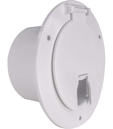 RecPro RV Cable TV Inlet Plate - Coaxial Antenna/Cable Connector (Model RP-2268) - Black Or White
