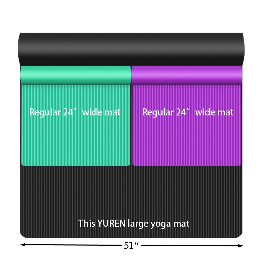 YUREN XL Yoga Mat 4X7 ft Wide Large 10mm Comfortable Thick NonSlip NBR