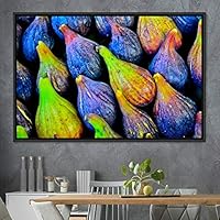 Framed Canvas Wall Art Vibrant Vegetables Citrus Colorful Farmhouse/Country Fruit Group Modern Art Multicolor Photography - 16x24 inches