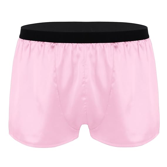 iixpin Männer Satin Boxershorts Bequem Panties Hotpants Unterwäsche Herren Schlafhose Boxer Shorts Bottom Basic Schlüpfer Gr.