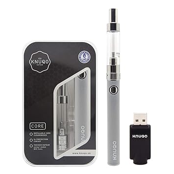 KNUQO CORE 1100 - Grau | e Zigarette Starterset | 1100 mAh Akku | Wieder aufladbare e Zigarette | Starter Kit | E-Wasserpfeif
