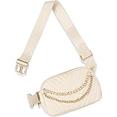 Belt Bag for Women,Luxury Chain Crossbody Bag Leather Fanny Pack,Mini Everywhere Crossbody Waist Bag Adjustable Strap,Small Travel Fashion Chest Bag