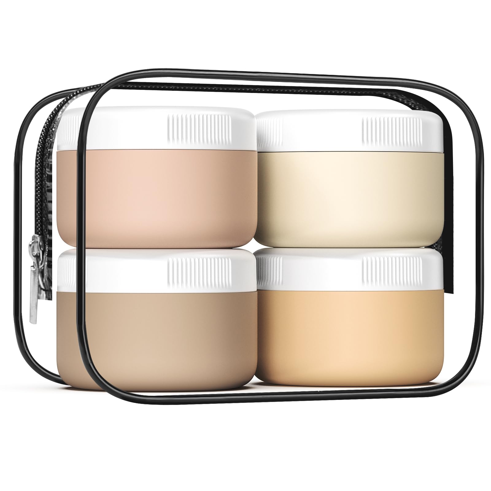 Photo 1 of kuangre Travel Containers for Toiletries, Silicone Cream Jars BPA-Free, Leak-proof 2oz Travel Size Containers, Portable Size Silicone Jars with Lid for Cosmetic Face Hand Body Cream (4 Pack)