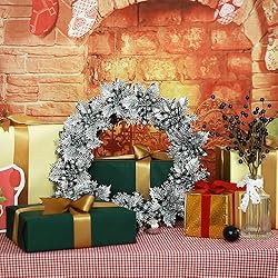 GREENTIME 12 Pcs Glitter Poinsettia 5.5" Artificial