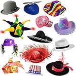 6 Assorted Dress Up Costume & Party Hats by Funny Party Hats (6 Adult Costume Hats)