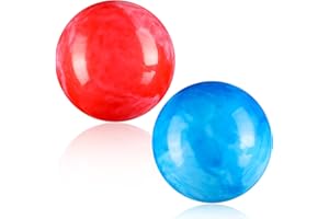 Sotiff 2 Pcs 8.5 Inch Large Marbleized Bouncy Balls Colorful Inflatable Balls for Adults Pet Party Supplies Beach Playground PVC(8.5 Inch,Red,Blue)