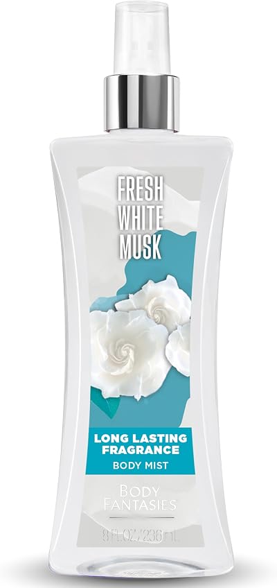 Body Fantasies Fresh White Musk Body Spray 236mL Women Floral Woody Musk Scent