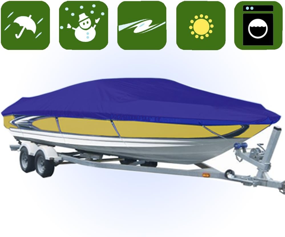 RockyMRanger Universal Trailer Fishing Ski Boat Cover Waterproof V-Hull YBTN