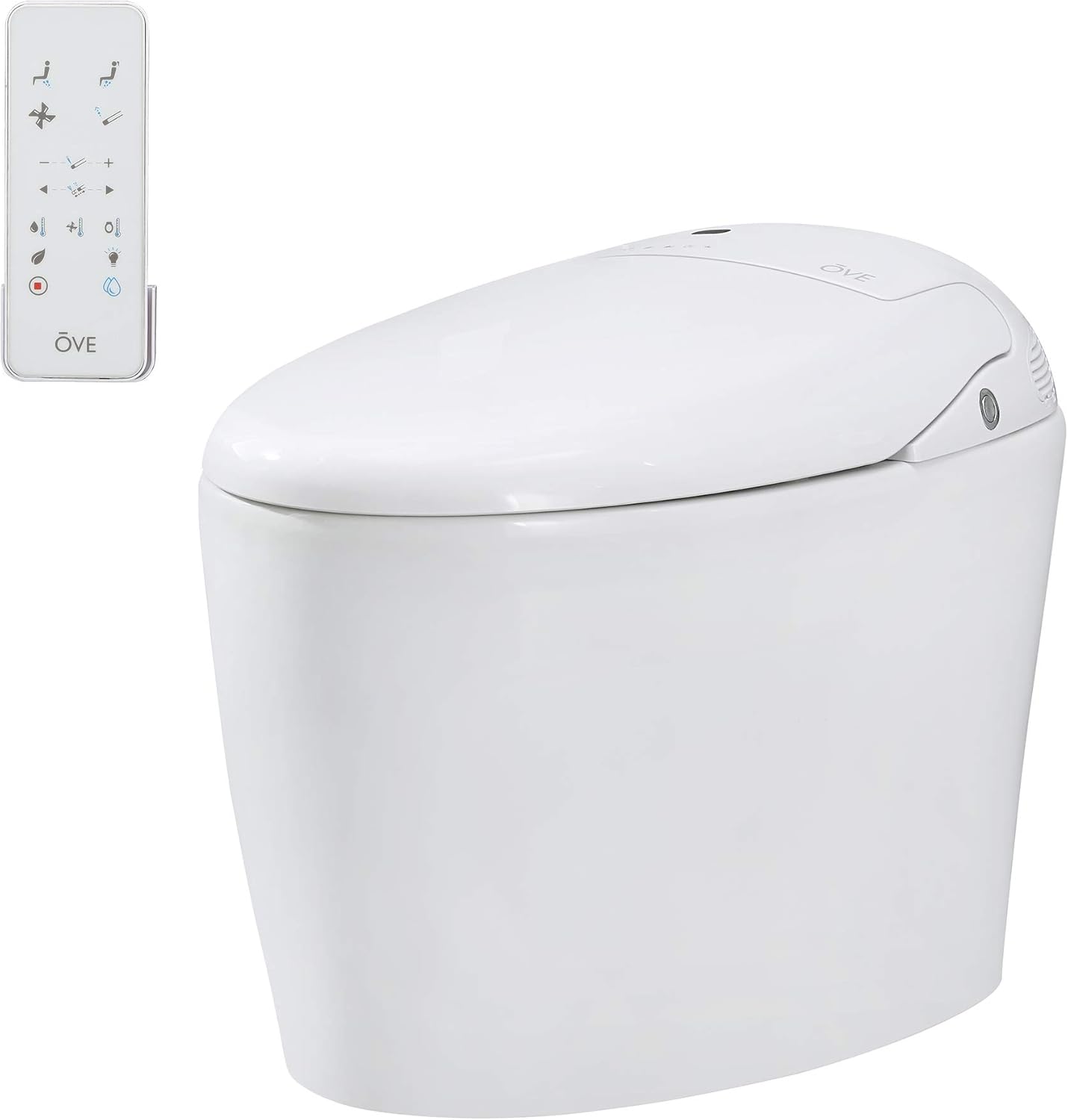 Ove Decors Tuva Bidet Toilet Built-in Tankless Elongated, Automatic Flushing, Heated Seat, Soft Close, ECO Mode with Remote Control
