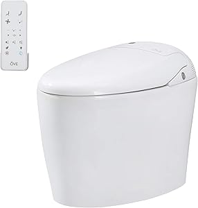 Ove Decors Tuva Bidet Toilet Built-in Tankless Elongated, Automatic Flushing, Heated Seat, Soft Close, ECO Mode with Remote Control