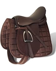 Sella Inglese In Pelle Per Cavallo - Multiuso Da 12 Pollici Con Finiture - Foto 4