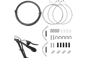 MEISO Universal Bike Brake Cable Housing Kit,Standard Bicycle Transmission Line with Shift Derailleur Cable, End Caps & O-Rin