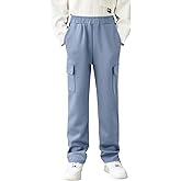 Arshiner Boys Cargo Pants Kids Elastic Waist Casual Athletic Jogger Sweatpants Open Bottom Baggy Pants with Pockets