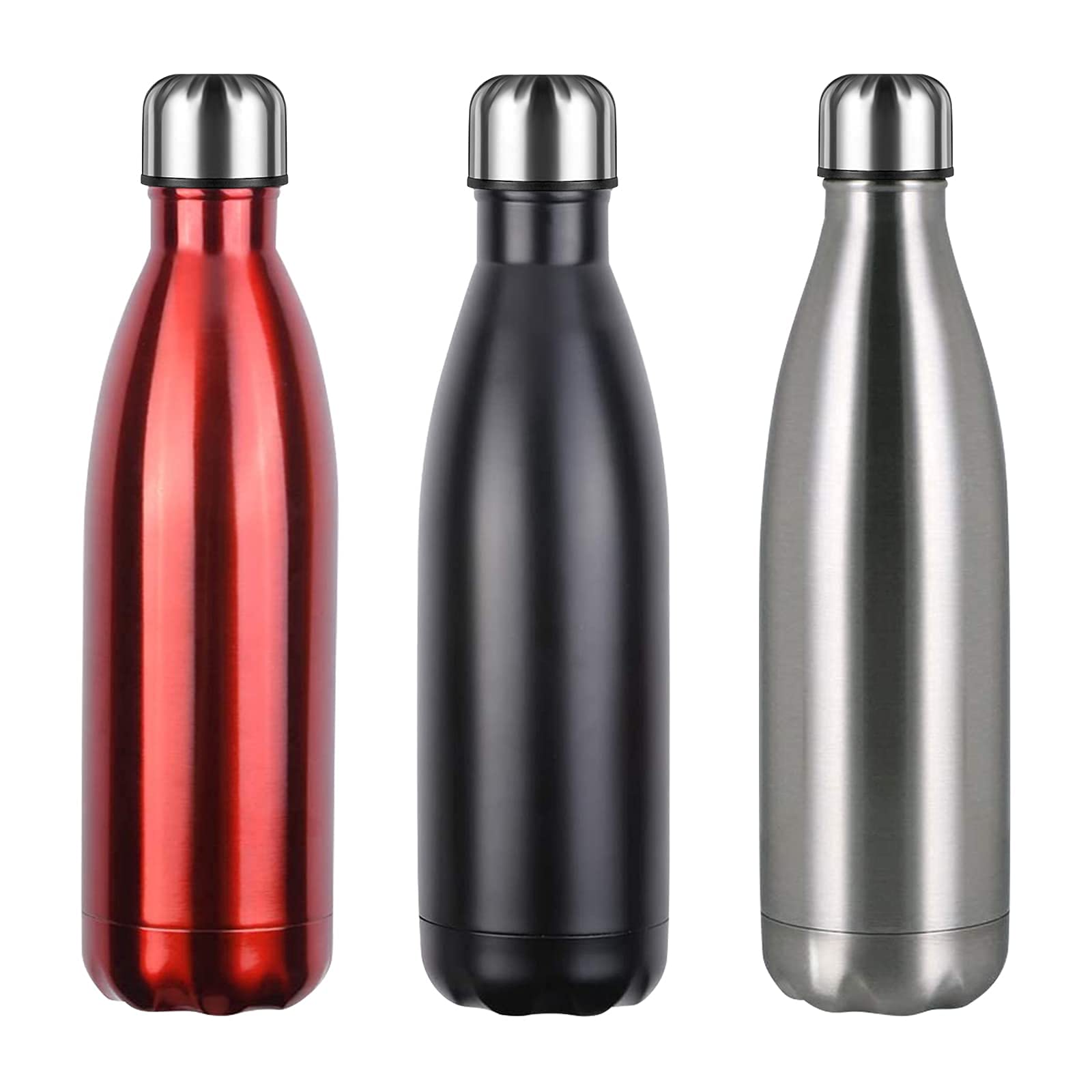 Flintronic Stainless Steel Water Bottle, 750ml Double Walled Vacuum Flask with Cleaning Brush, BPA Free 12 Hours Hot&Cold Sport Drink Bottle for Gym, Home, Office, Outdoor, Work