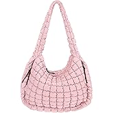 Juoxeepy Quilted Tote Bag Large Carryall Puffer Shoulder Bag Lightweight Padding Hobo Bag