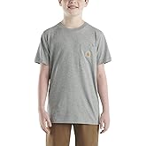 Carhartt Big Boys Short-Sleeve T-Shirt, Grey Heather - Medium (10/12)
