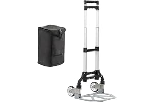 FIHUTED Hand Truck Dolly Cart with Wheels - Free Carry Bag Included, Portable 180 LB Capacity Hand Cart, Lightweight Aluminum Folding Dolly, Telescoping Higher Handle