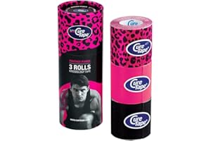 CureTape Waterproof Kinesiology Tape 3 Rolls (2"x8ft) | Pink Panther | Latex-Free Medical Kinesiology Tape | Kinesio tape for Sports & Fitness | Kinesiology recovery tape for Extreme Sports Conditions