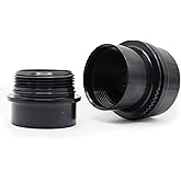 JB Products Air Admittance Valve AAV, 6 DFU &ndash; 2&Prime; x 1-1/2&Prime; with Threaded Adapter, ABS Construction Plumbing Vent Valve for Drainage Systems (Black)