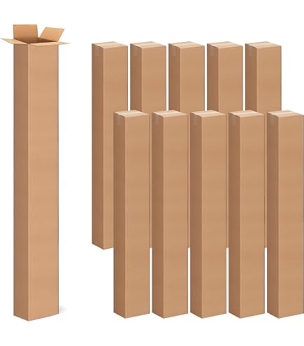 Amazon.com: 5 Pack 4x4x36 Inch Tall Corrugated Cardboard Boxes, 4