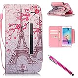 Galaxy S6 edge Case, Firefish [Kickstand] Design [Card/Cash Slots] Premium PU Leather Wallet Flip Cover with Wrist Strap for Samsung Galaxy S6 edge-Tower