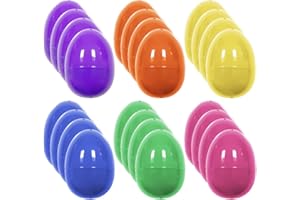 BEZANU Lot de 24 œufs de Pâques en plastique à remplir pour panier de Pâques, cadeaux de fête, décorations de Pâques (6 x 4 c