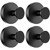 BKV Suction Cup Hooks for Glass Window,Removable Shower Hooks for Inside Shower,Metal Towel Hooks for Bathrooms,4 Pack(Black) | for Glass Window, for Inside Shower, for Bathrooms