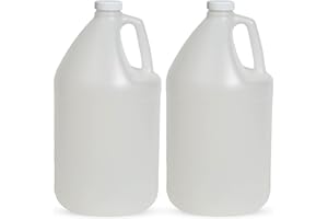 FastRack 2-Pack 1 Gallon Water Bottle F-Style Plastic Jug Container with Lid | Empty White Food Grade Gallon Water Jug, BPA-F