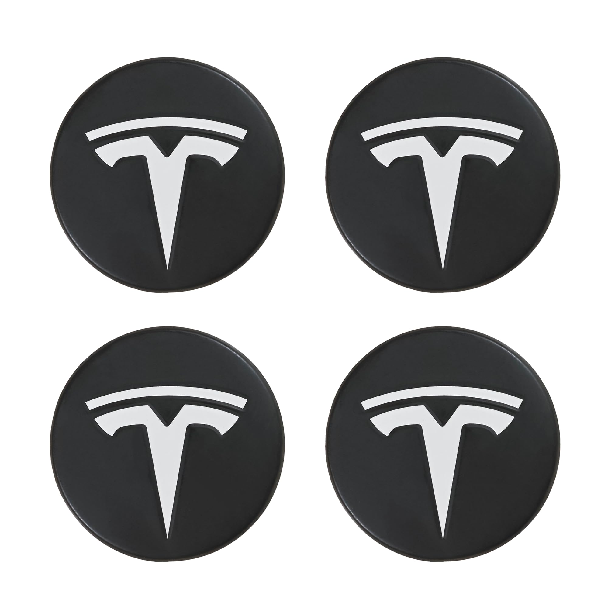 Photo 1 of FORAUTOMOD Wheel Cover Center Cap for Tesla Model 3 & Y (4PCS) - 56mm Hubcap Emblem Sticker - Matte Black Background+White Emblem Waterproof Decorative Rim Caps - OEM Fit Hub Accessories