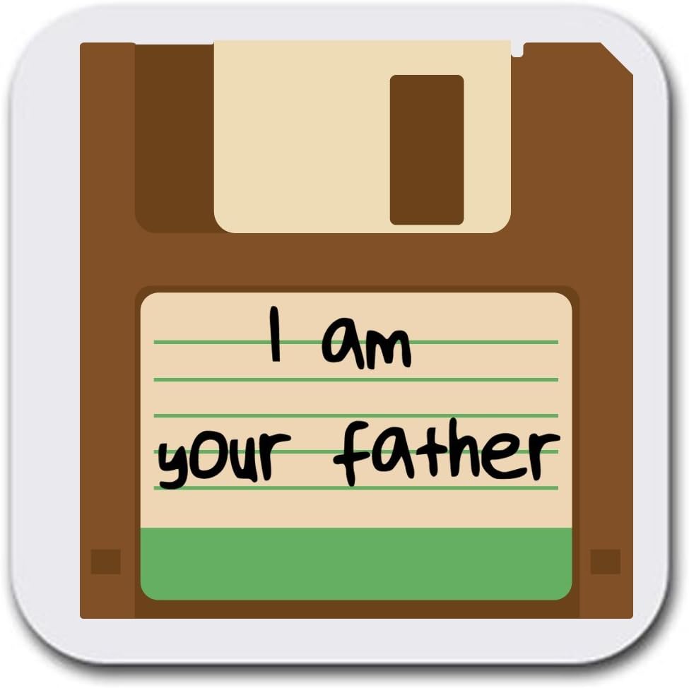 Retro Floppy Disk 80's Quotes Coaster Set - Beer Drink Beverage Table Coaster Set - Six (6) Quality Soft Absorbent Neoprene Coasters for Home Office or Bar