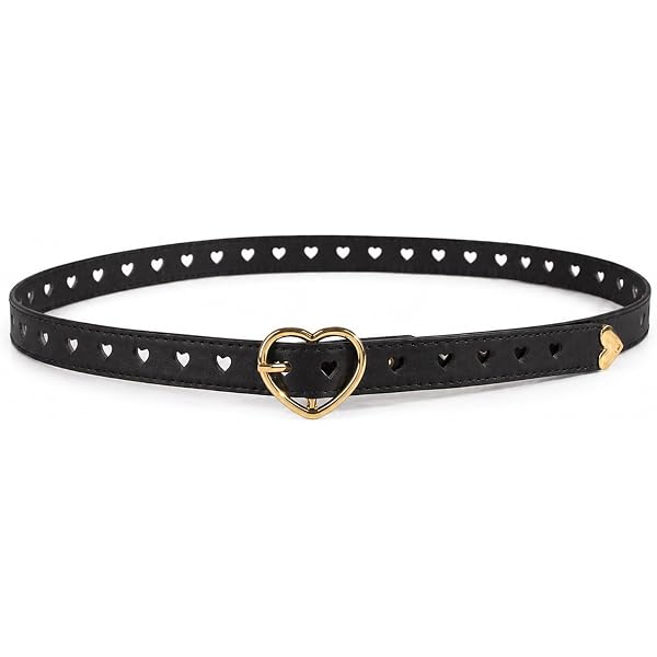 8344 Black Heart Belts For Women Fashion, Ladies Dress BSJIA 2 Pack Heart Buckle Belt for Women Fashion,Grommet  main image 3