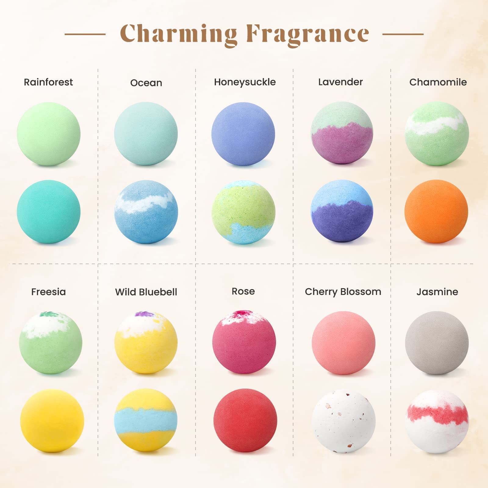 ZenBombs Bath Bombs Set, 20 pcs Natural Shea Butter & Safe Oil Bath Bomb for Skin Moisturizing, Handmade Bubble Bath & Fizzy, Ideal Presents for Women - Image 2