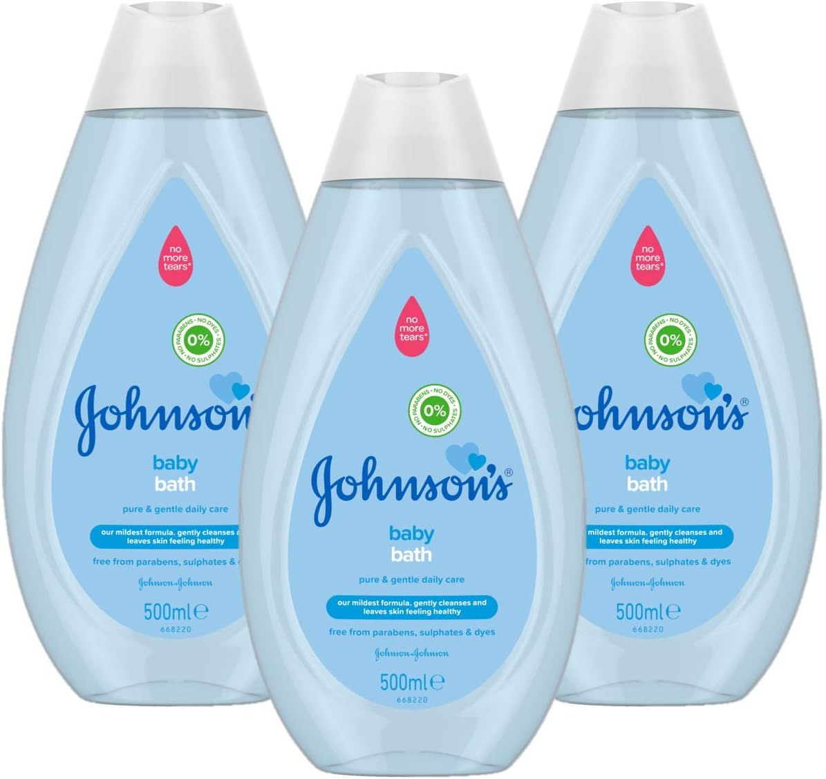 JOHNSON'S Baby Bath Multipack - Gentle and Mild for Delicate Skin and Everyday Use - pH Balanced for Delicate Skin - 3 x 500 ml
