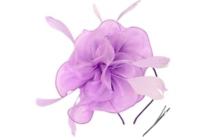 AQOKKA Women Fascinators Hats Kentucky Derby Flower Fascinators with Headband and Clip Tea Party Headwear for Women and Girls