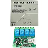 MHCOZY 4 Channel 12V ZigBee Relay Switch with Clean Contact, Adjustable Self-Lock and Momentary Interlock Working Mode,Automate Garage Gate Door Blind(Zigbee Hub Needed)