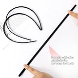 Hanyousheng 6 Pack Plastic Hair Headbands 0.8cm Skinny Non Slip Black view 5