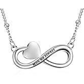 XIUDA Infinity Cremation Jewelry Heart Urn Necklace for Ashes Stainless Steel Urn Pendant Memorial Ashes Necklace for Women Men